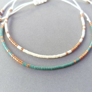 mom's day gift, Woman Minimalist cord bracelet with tiny bead