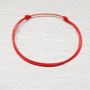 Bracelet cordon fin minimaliste unisexe, bracelet ficelle Rouge / red