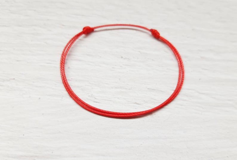 Bracelet cordon fin minimaliste unisexe, bracelet ficelle Rouge / red