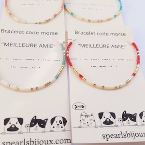 Personalized women's gift idea, friendship bracelet with best friend morse code, handmade bracelet image 10