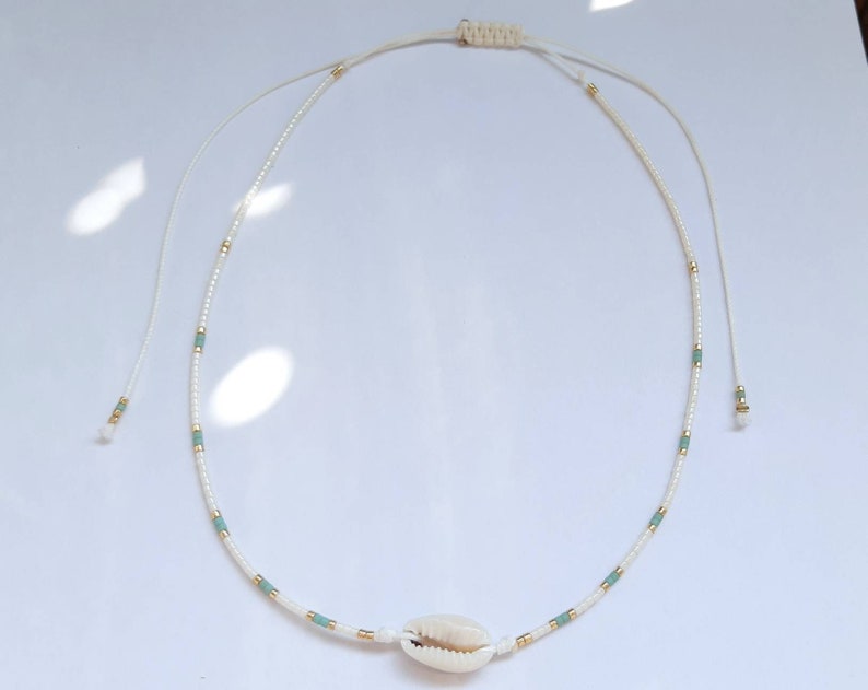 bracelet été femme, bracelet coquillage cauri avec perles, bracelet plage, bijoux estivaux image 10