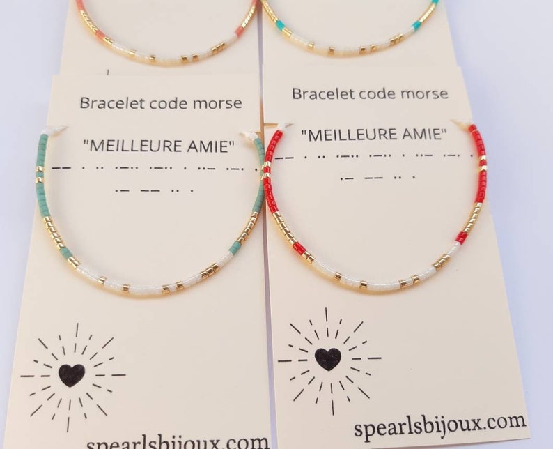 Personalized women's gift idea, friendship bracelet with best friend morse code, handmade bracelet image 9