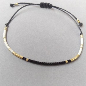 mom's day gift, Minimalist unisex cord bracelet with miyuki beads