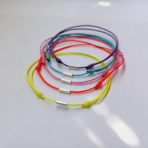 Flashy  string bracelet with silver bead , kids bracelet,  women gift
