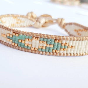 easter woman gift, Dainty bracelet woven with seeds beads for woman