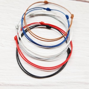 Bracelet cordon fin minimaliste unisexe, bracelet ficelle image 3