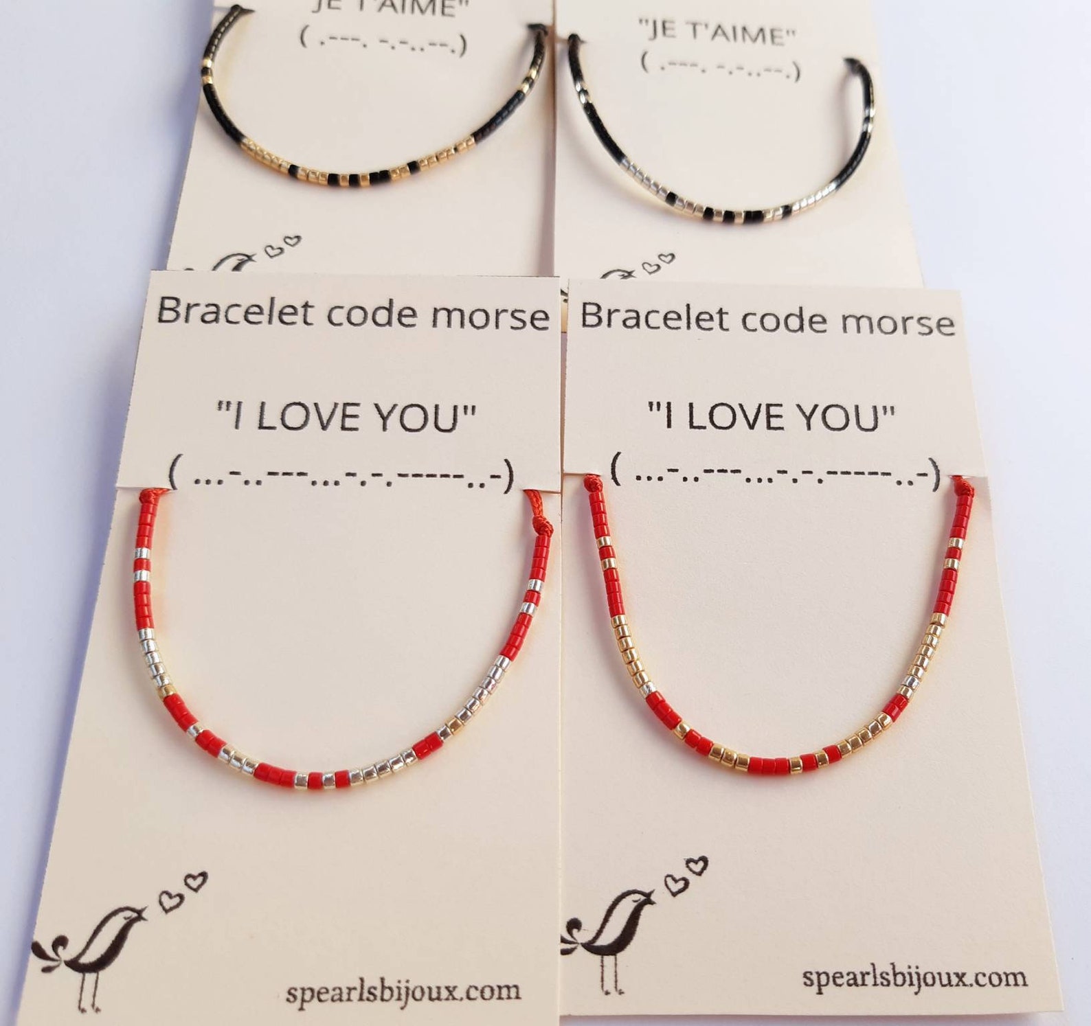 Bracelet code morse je t'aime bracelet Etsy
