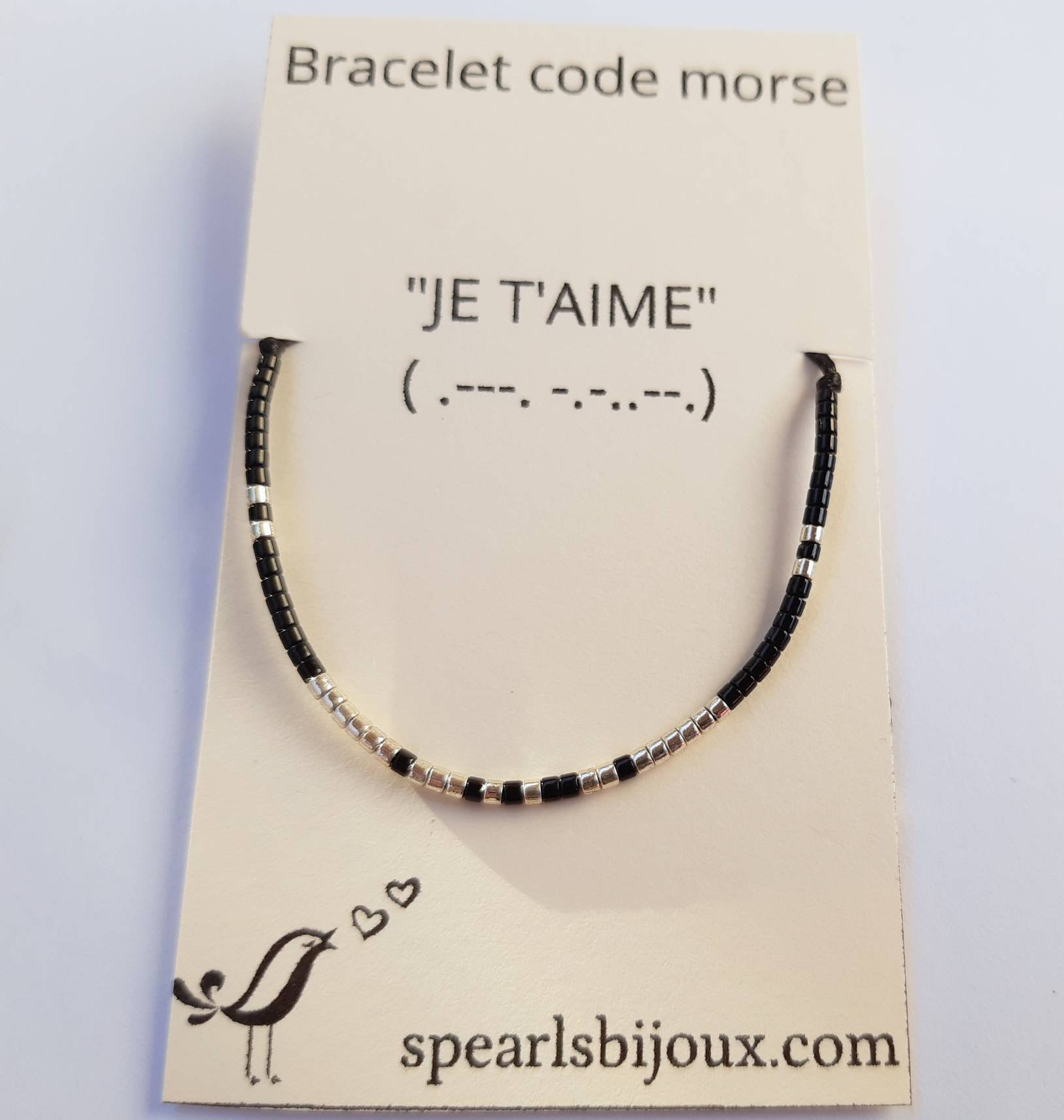 Bracelet code morse " je t'aime" pour femme perles miyuki, idée cadeau mariage invités - France