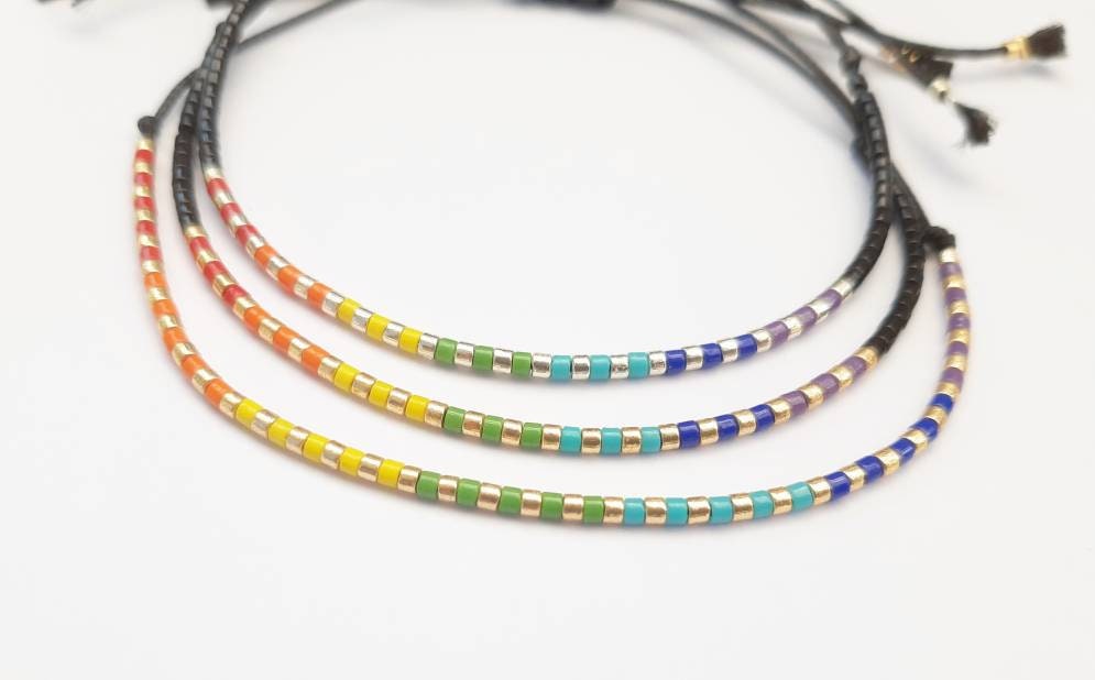 Rainbow Bracelet Made up of Miyuki Bead for Woman, Man Gift Idea - Etsy