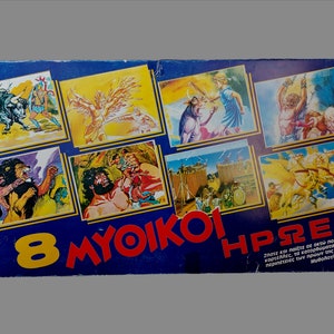 Vintage 8 In 1 Greek Mythology Board Games - 8 Mythic Heroes - Rare Greek ADELKO Collectible - Complete Set - Gift for Family and Collectors