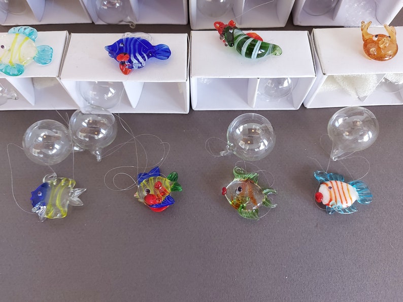 Floating Glass Fish Aquarium Mini Hand Blown Glass Tropical Etsy