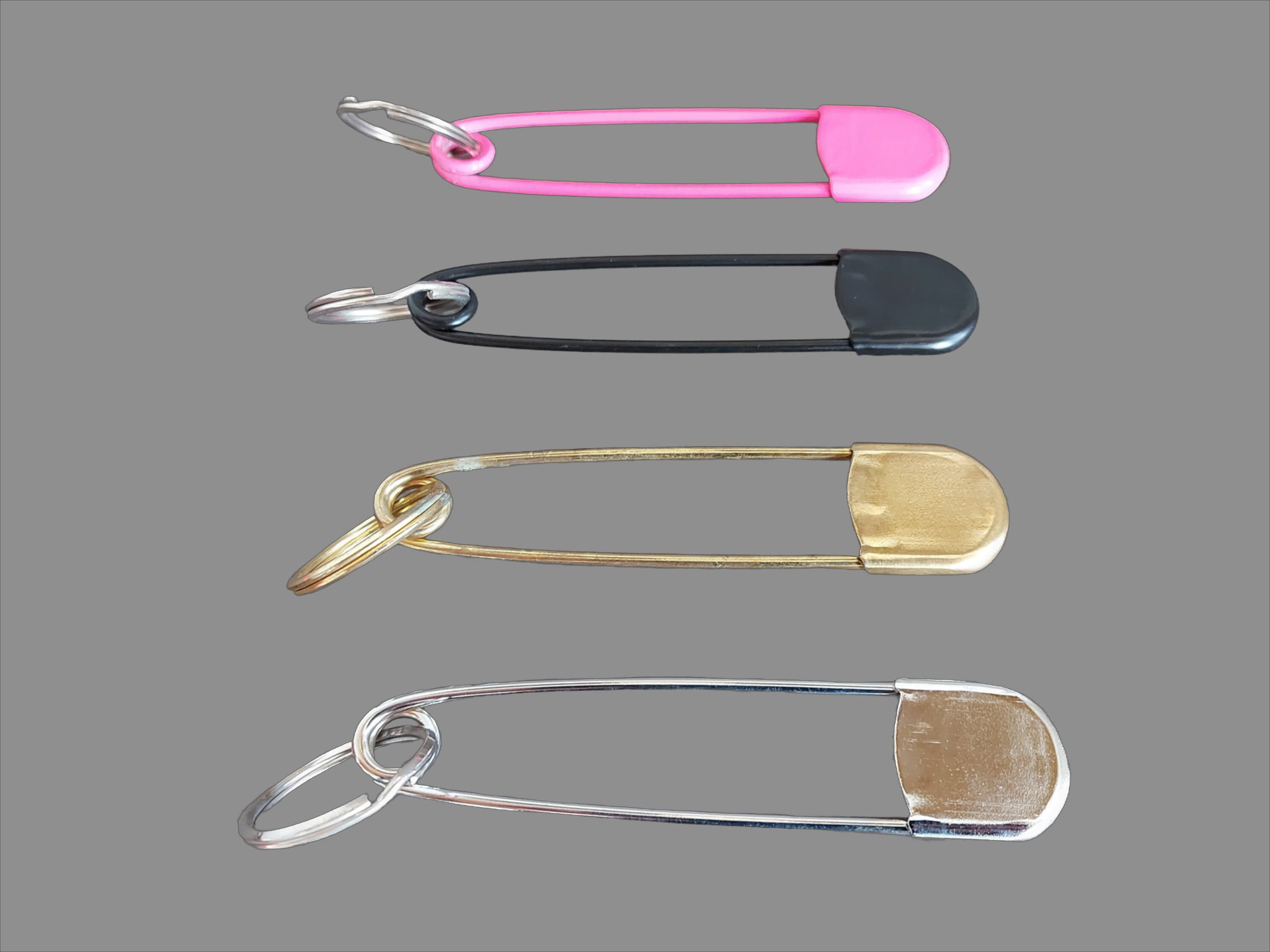 Vintage Safety Pin Keychain: Retro Bag Charm, Metal Keyring - Etsy