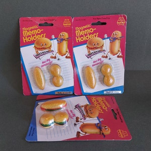 Ensemble d'aimants rétro pour réfrigérateur - porte-mémo magnétique pour hamburgers et hot-dogs - décoration de cuisine de restauration rapide 3D - articles de décoration vintage - neufs anciens