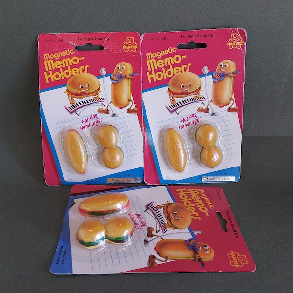 Fridge Magnets Hamburger & Hotdog Magnetic Memo Holder 3d Fast Food Kitchen Decoration