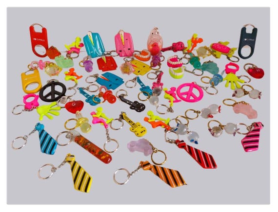 Retro Keychain Bundle: 80s-90s Nostalgic Keyring … - image 1
