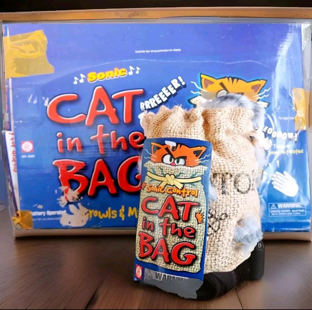 Cat in the Bag Potatoes Sack 90s Vintage Toy Meows Squeeze Shakes Vibrates Nostalgic Collectibles Retro Home Decor Cat Lovers Gift Etsy