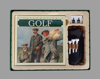 Nostalgisches Golf Geschenk-Set: mit einem Vintage-Buch, Tees und einem Marker für eine unvergessliche Runde
