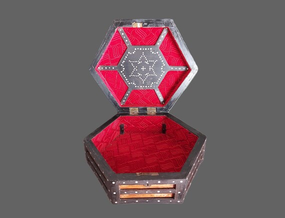 Antique Ebony Jewelry Box: Mother-of-Pearl Inlay,… - image 2