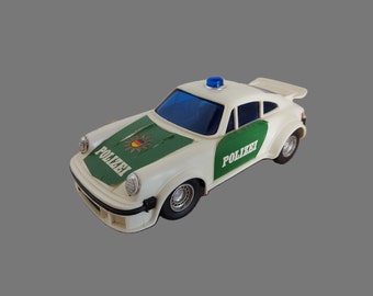 Vintage Roxy Toys Polizei Car - Friction Driven Police Car - Collectible Retro Toy Vehicle -  Porsche Car - Nostalgic Toy for Home Decor