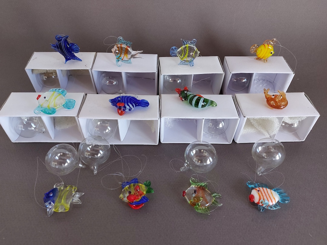 Floating Glass Fish Aquarium Mini Hand Blown Glass Tropical Etsy