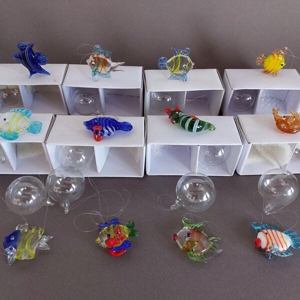 Glass Hanging Fish Etsy