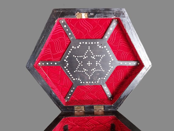 Antique Ebony Jewelry Box: Mother-of-Pearl Inlay,… - image 5