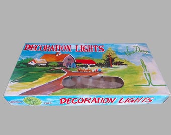 Vintage Crystalite Christmas Lights: Set of 2 Decoration String Lights, Retro 20 Colored Bulbs