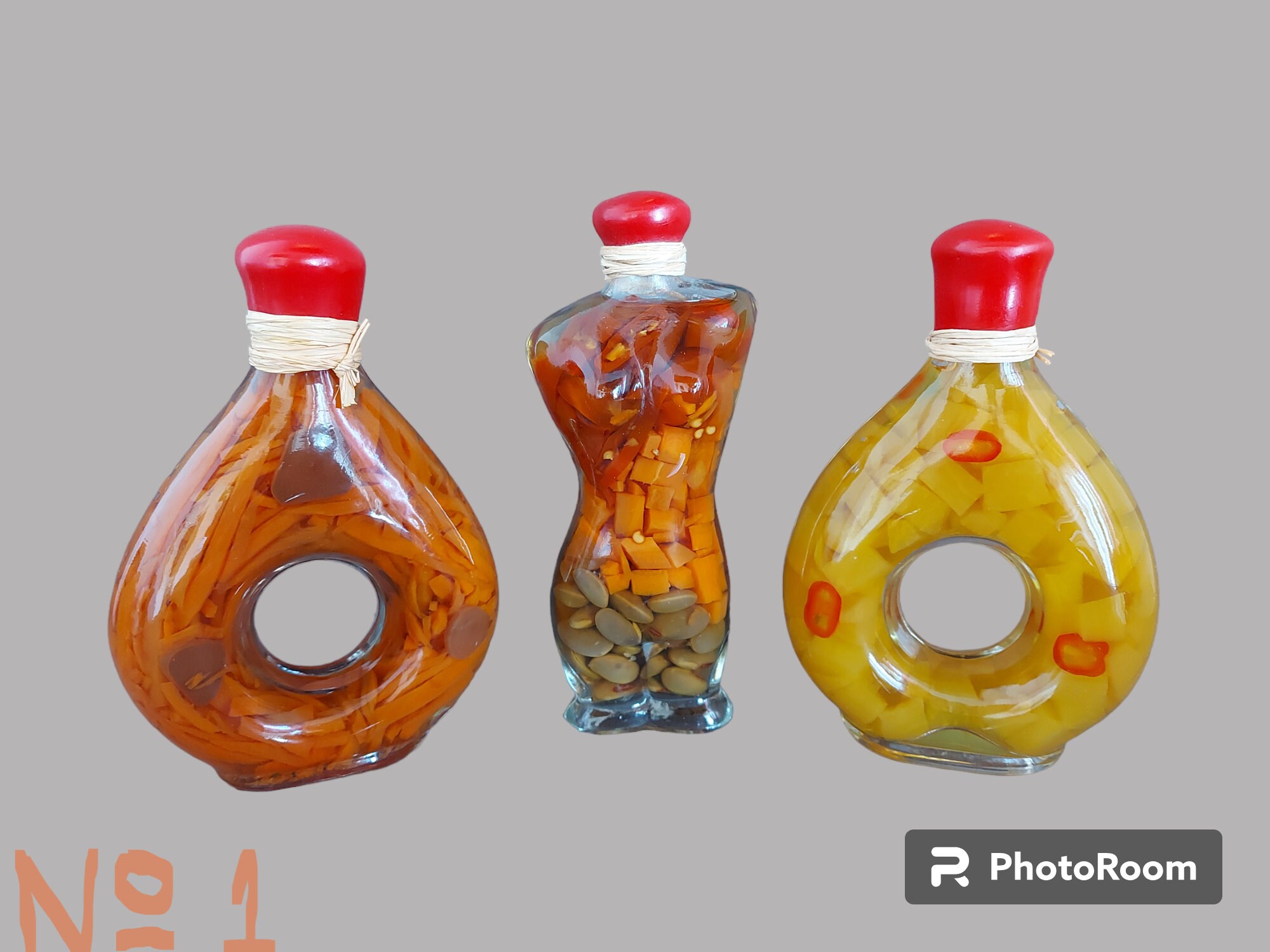 Creative Decorative Bottles With Infused Vinegar Vegetables & Fruits  Vintage Home Kitchen Decor Display Unique Gifts 