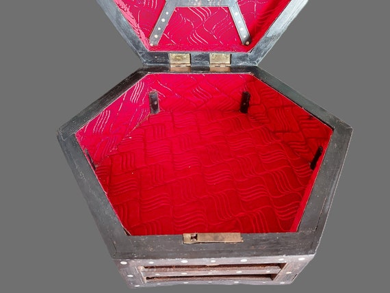 Antique Ebony Jewelry Box: Mother-of-Pearl Inlay,… - image 6