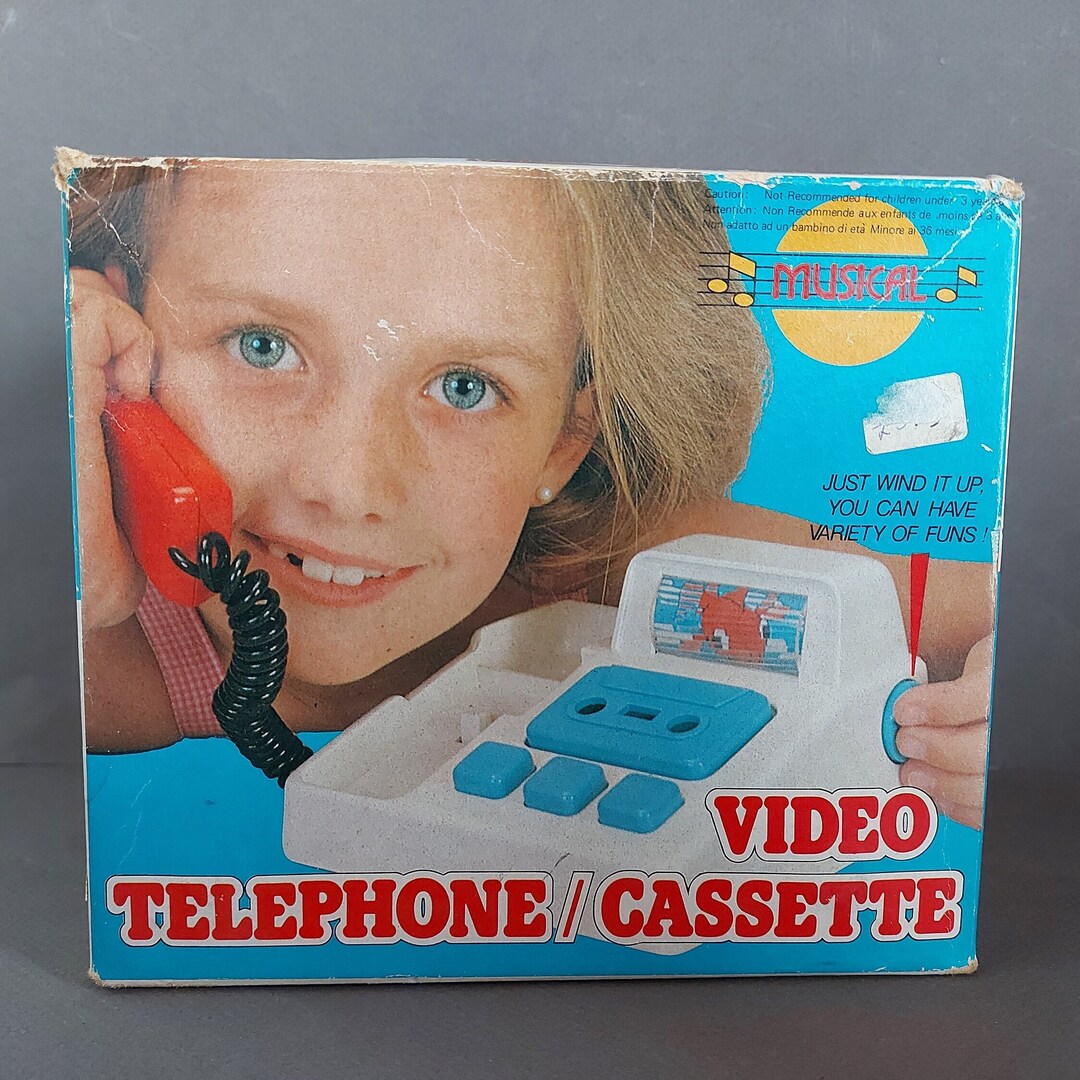 Vintage Toy Wind up Musical Telephone / Video in Original Box Unique