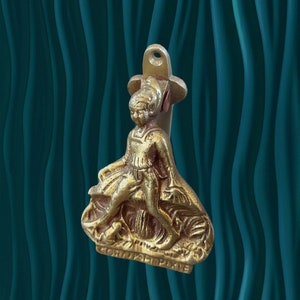Vintage Brass Cornish Pixie Door Knocker: Whimsical Home Decor