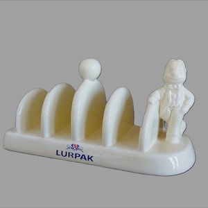 Vintage LURPAK Ceramic Toast Rack with Douglas the Trombone Man Figurine - Collectible Kitchenware - Perfect Gift for Vintage Entousiasts