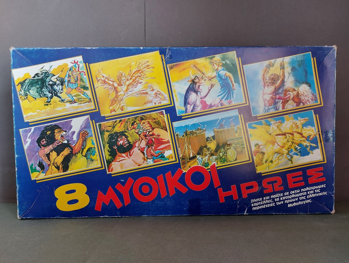 8 Mythical Mythic Heroes Greek Board Game Rare Vintage 8 in 1 Etsy