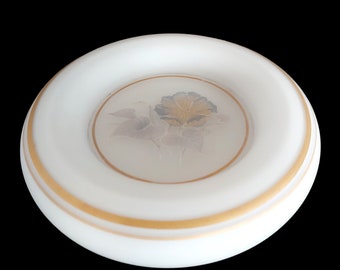 Vintage Milk Glass Ashtray with Gold Trim - Large Cigars Ash Tray - Cigarette Holder for Home Decor - Gift Idea - Table Top Decor