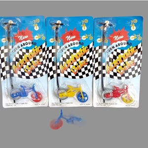 jouet de vélo vintage avec cordon de serrage - vélo rétro à cordelette de serrage à collectionner - idée cadeau unique pour tous les âges - jouet acrobatique rare avec choix de couleurs