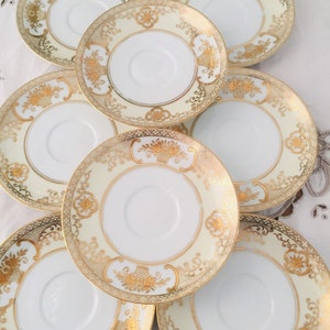 Elegant Vintage Noritake Flower Bouquet Saucer Set of 8