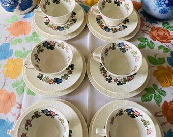 Marvellous Vintage Wedgwood Barlaston Pembroke Part Tea Set x 6 imperfect