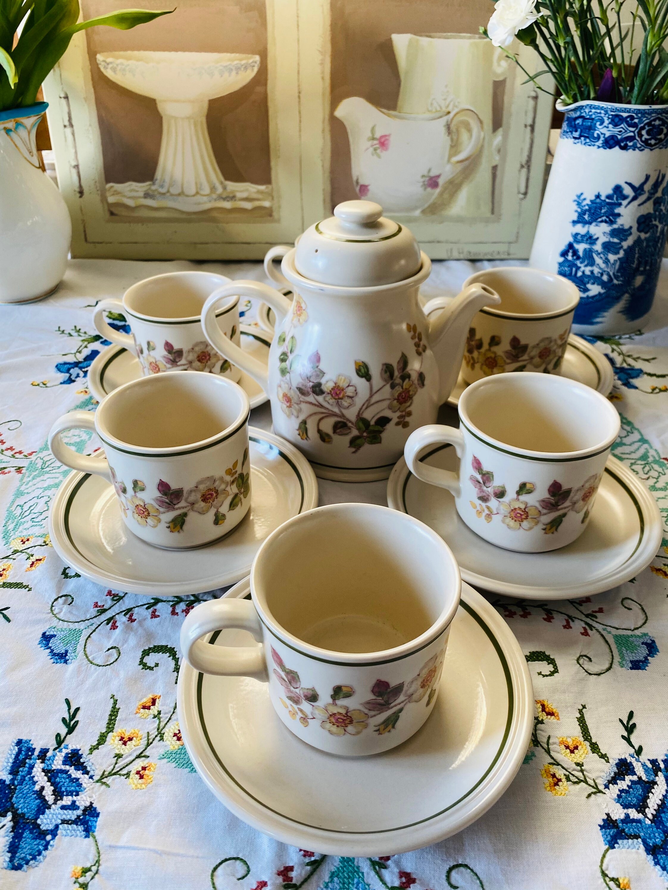 Stunning Vintage Marks & Spencer Autumn Leaves Tea Set Etsy