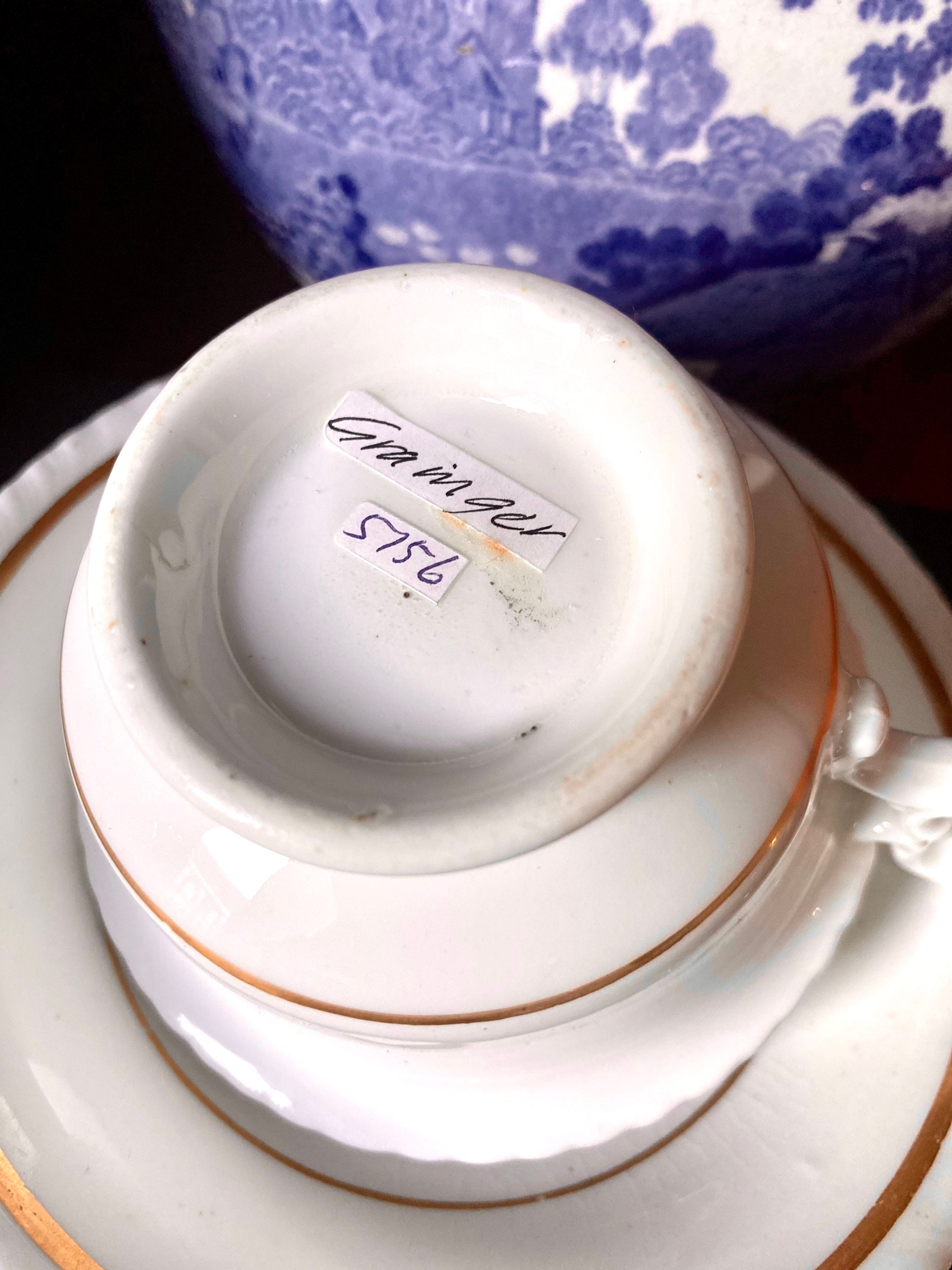Grainger Worcester Pattern 315 Cobalt & Gold Floral Coffee