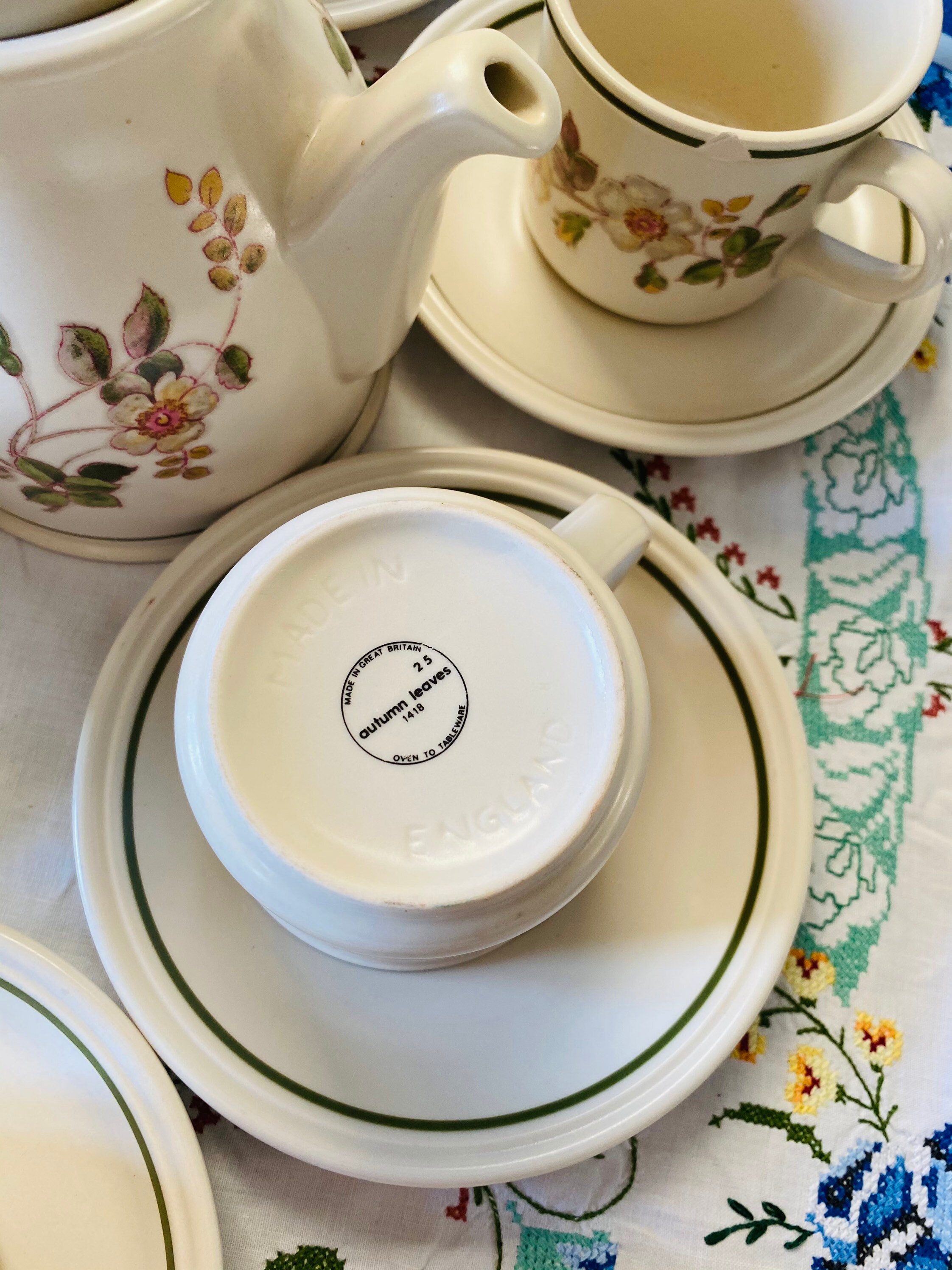 Stunning Vintage Marks & Spencer Autumn Leaves Tea Set Etsy