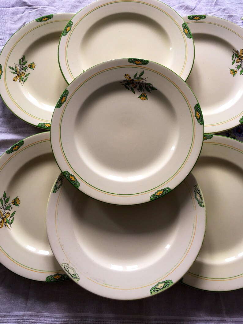 Antique Minton Art Deco Part Plate Set