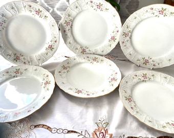 Magnifique service d'assiettes vintage en porcelaine Bernadotte