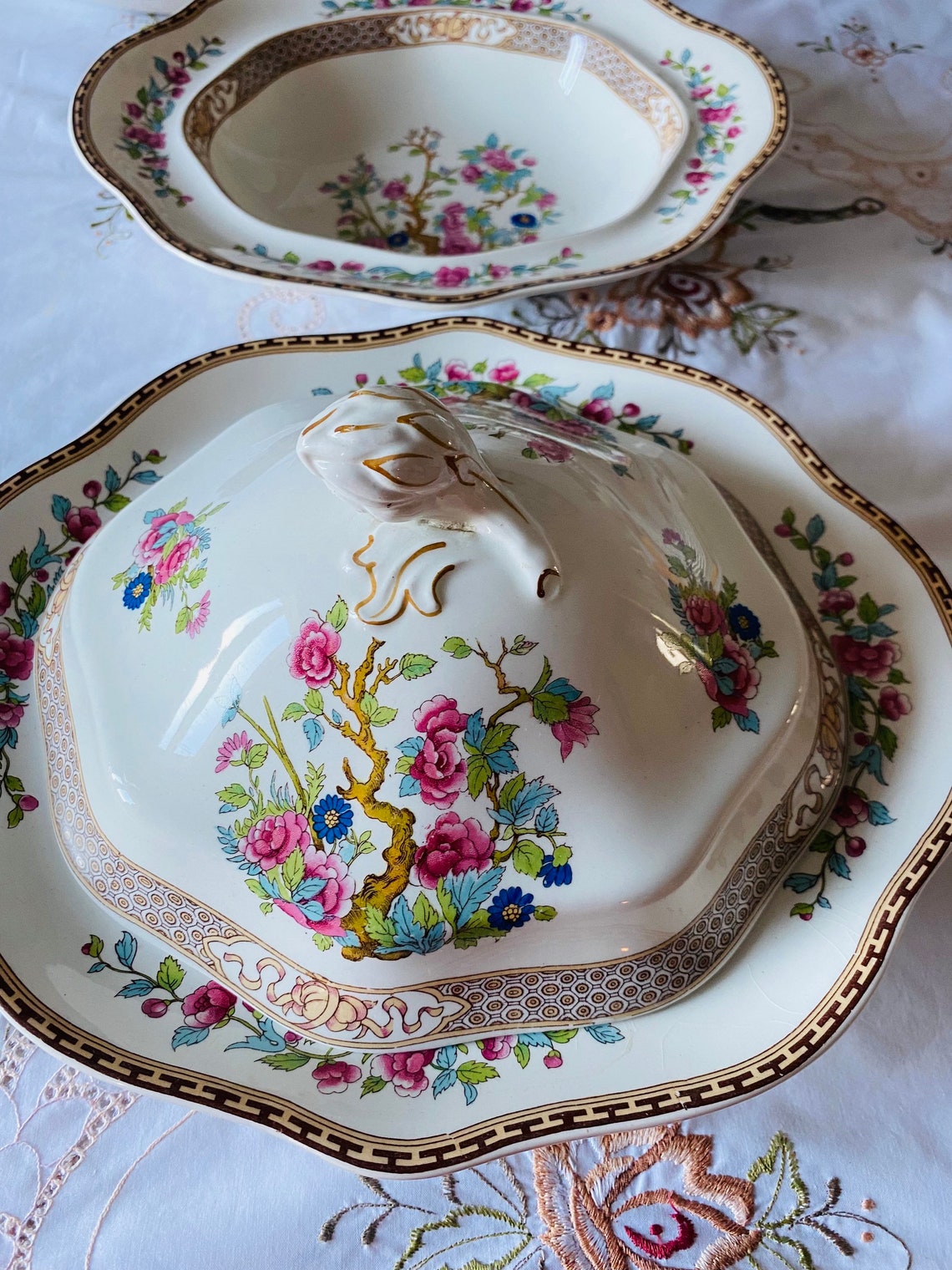 Majestic Vintage Johnson Brothers Indian Tree Serving Dish Etsy UK