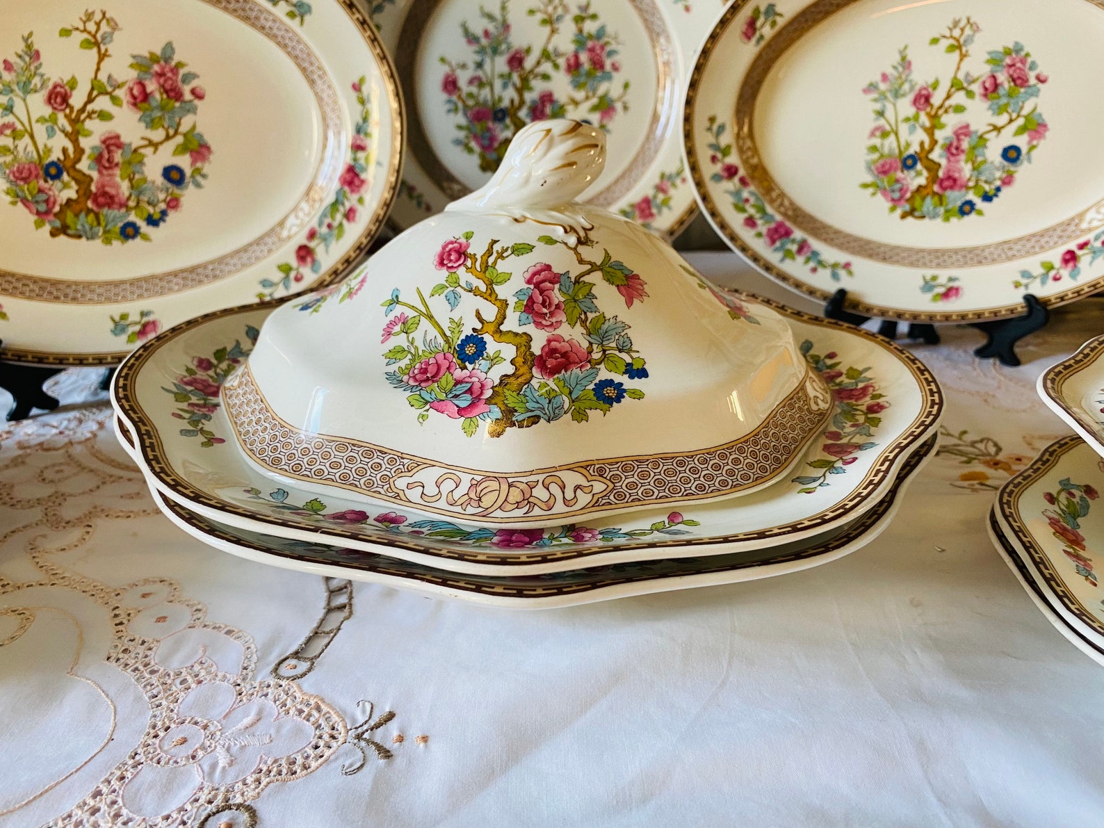 Majestic Vintage Johnson Brothers Indian Tree Serving Dish Etsy UK