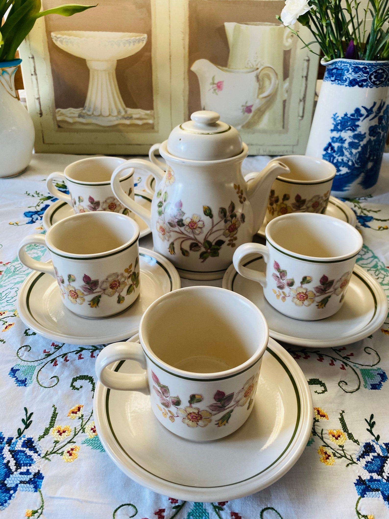 Stunning Vintage Marks & Spencer Autumn Leaves Tea Set Etsy