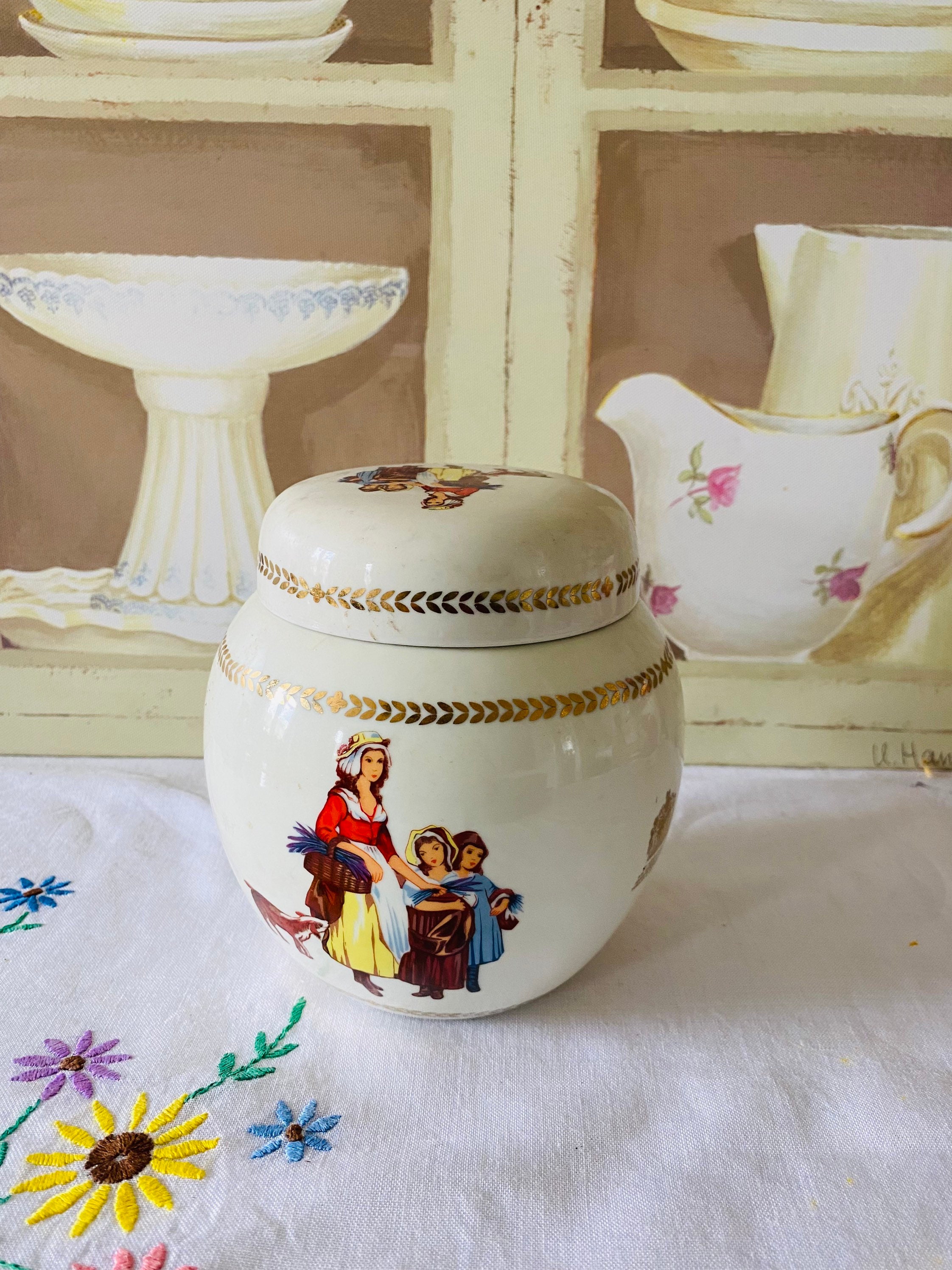 魅力的なヴィンテージヤードリージンジャージャー/ティーキャディ