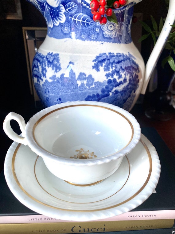 Gorgeous Antique Grainger Worcester Teacup and Saucer C1830