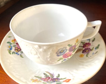 Charming 1890 Coalport/John Rose Fine Porcelain Teacup and Saucer