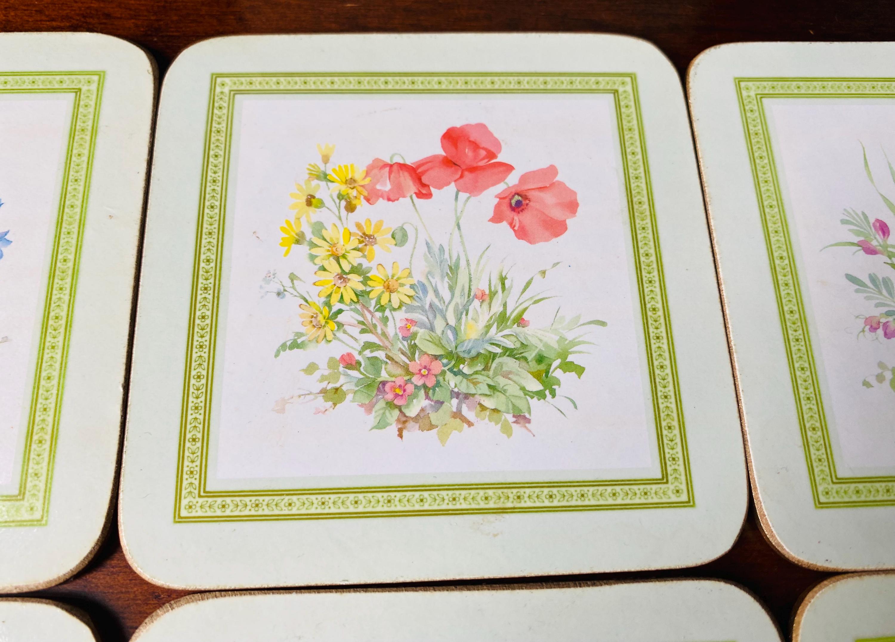 ヴィンテージ メドウフラワー コースター - 6枚セット - イギリス製