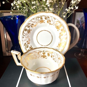 Striking Antique Coalport Royal Shape Cup and Saucer c1825